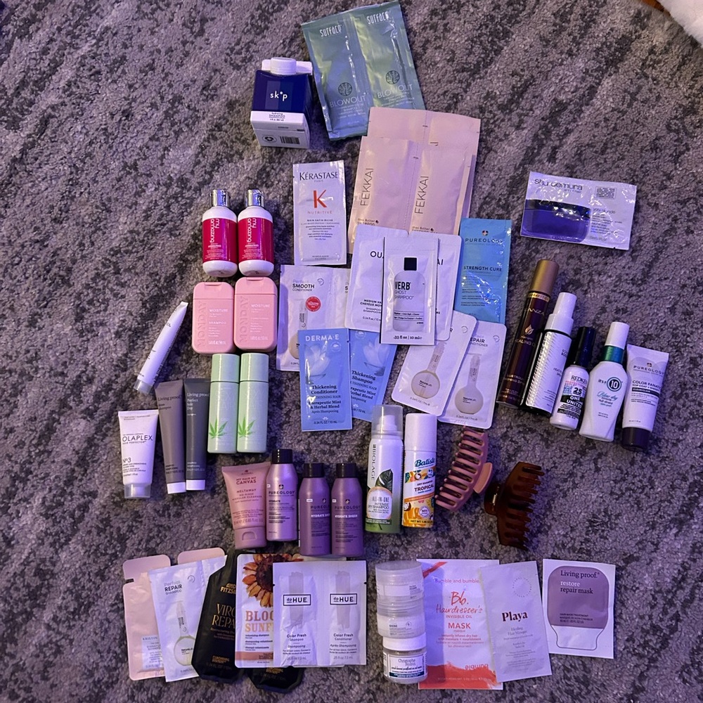 46 piece hair bundle! Shampoos, conditioners, claw clips, dry shampoo, masks